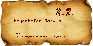 Mayerhofer Razmus névjegykártya